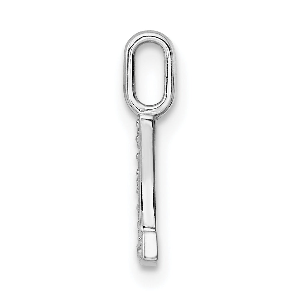 14K White Gold Diamond L Letter Initial-Pendants