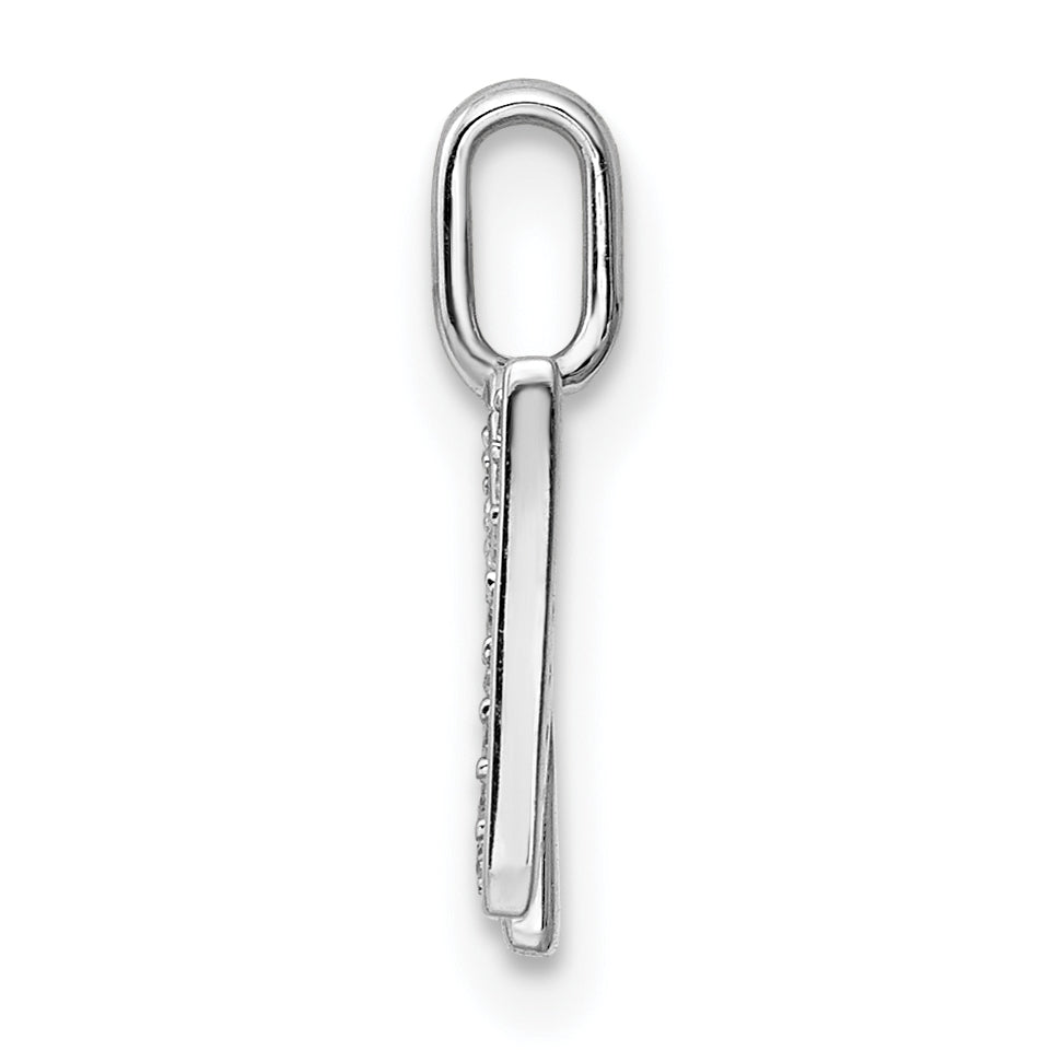 14K White Gold Diamond N Letter Initial-Pendants