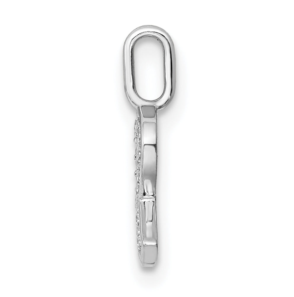 14K White Gold Diamond R Letter Initial-Pendants
