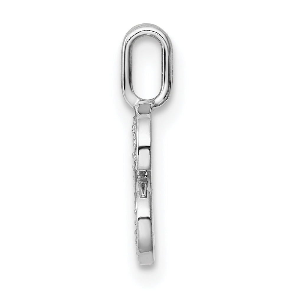 14K White Gold Diamond S Letter Initial-Pendants
