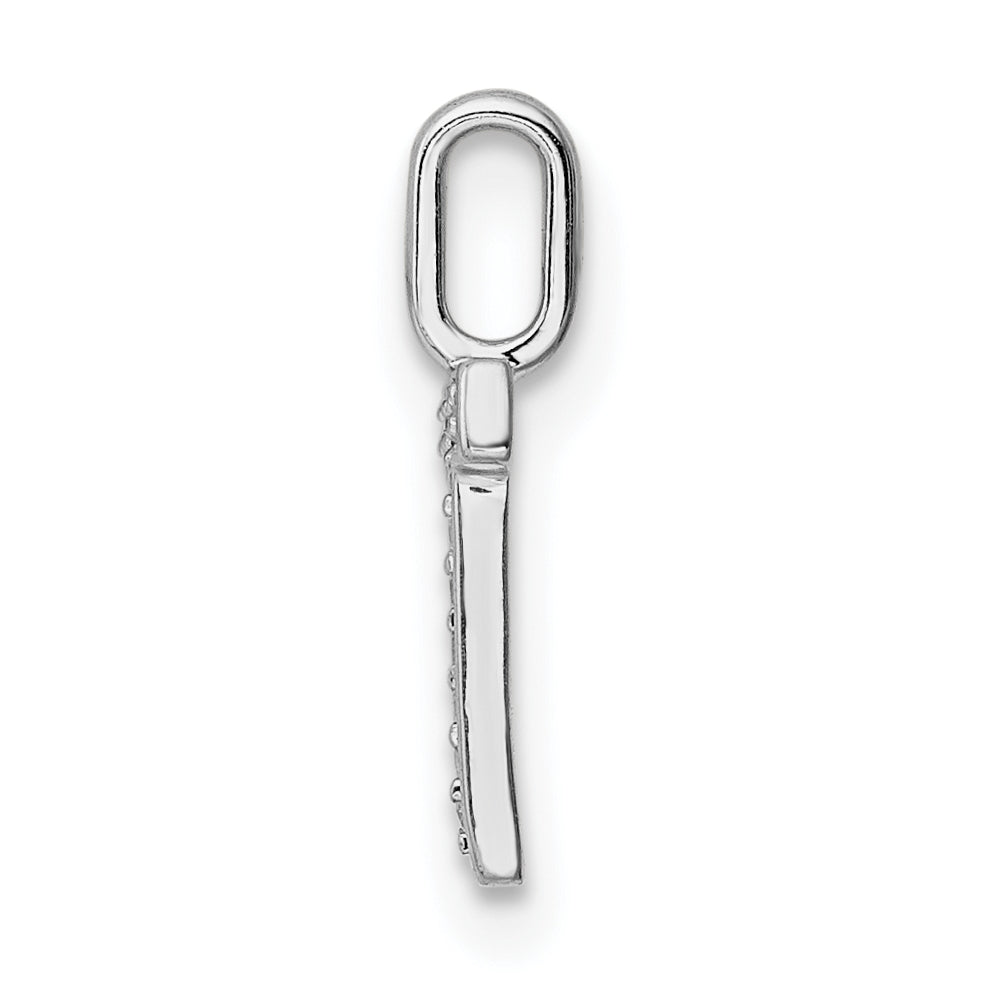14K White Gold Diamond T Letter Initial-Pendants
