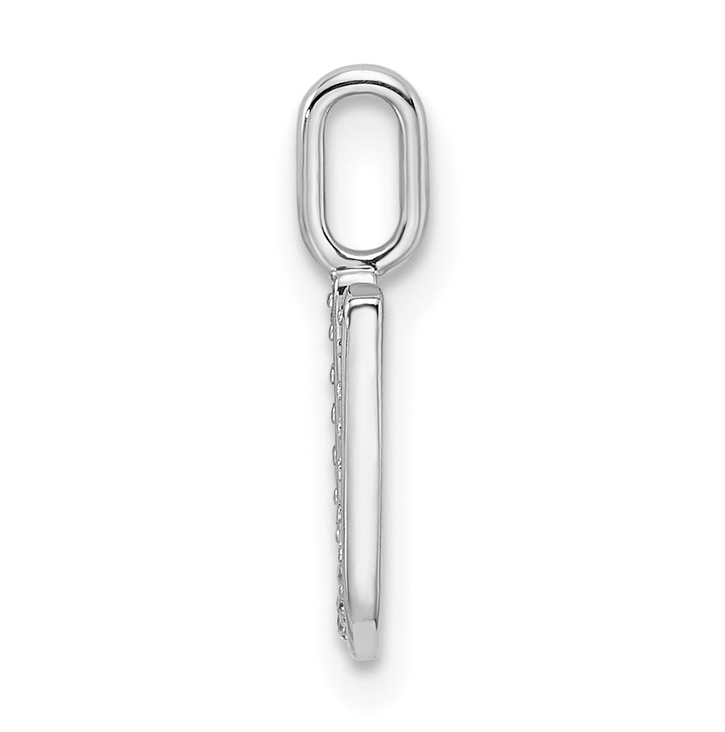14K White Gold Diamond U Letter Initial Pendants