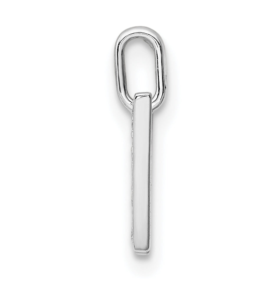 14K White Gold Diamond W Letter Initial-Pendants
