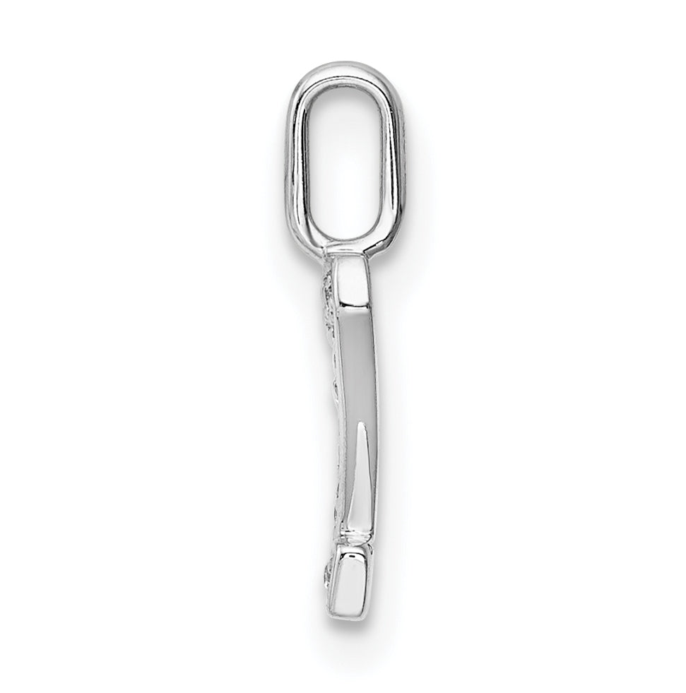 14K White Gold Diamond Z Letter Initial Pendants