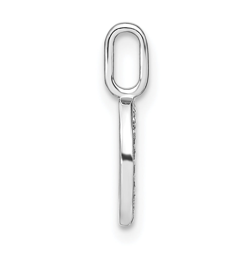 14K White Gold Diamond Lowercase Letter A Initial Pendant