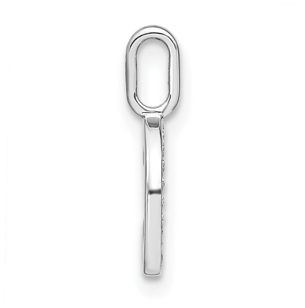14K White Gold Diamond Lowercase Letter C Initial Pendant