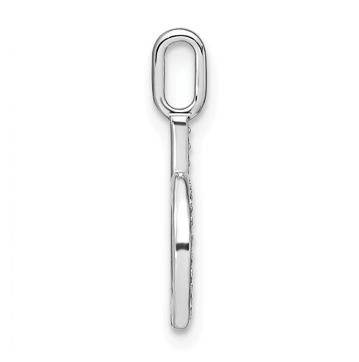 14K White Gold Diamond Lowercase Letter D Initial Pendant