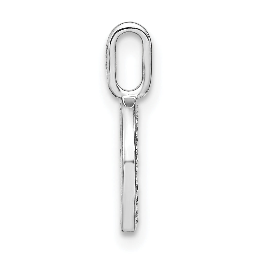 14K White Gold Diamond Lowercase Letter E Initial Pendant
