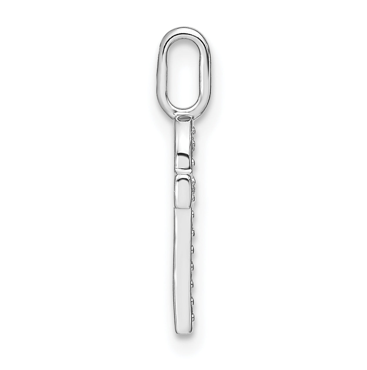 14K White Gold Diamond Lowercase Letter F Initial Pendant
