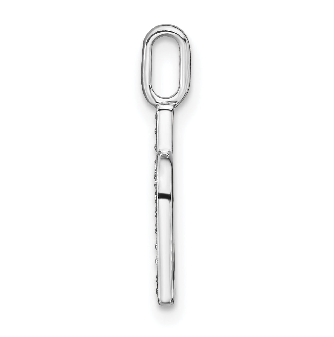 14K White Gold Diamond Lowercase Letter H Initial Pendant