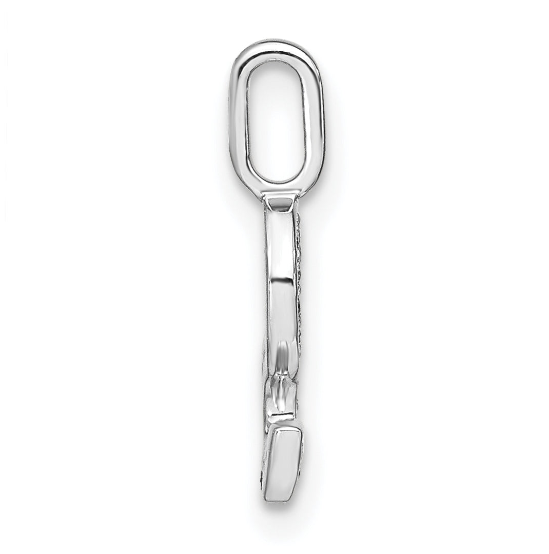 14K White Gold Diamond Lowercase Letter S Initial Pendant