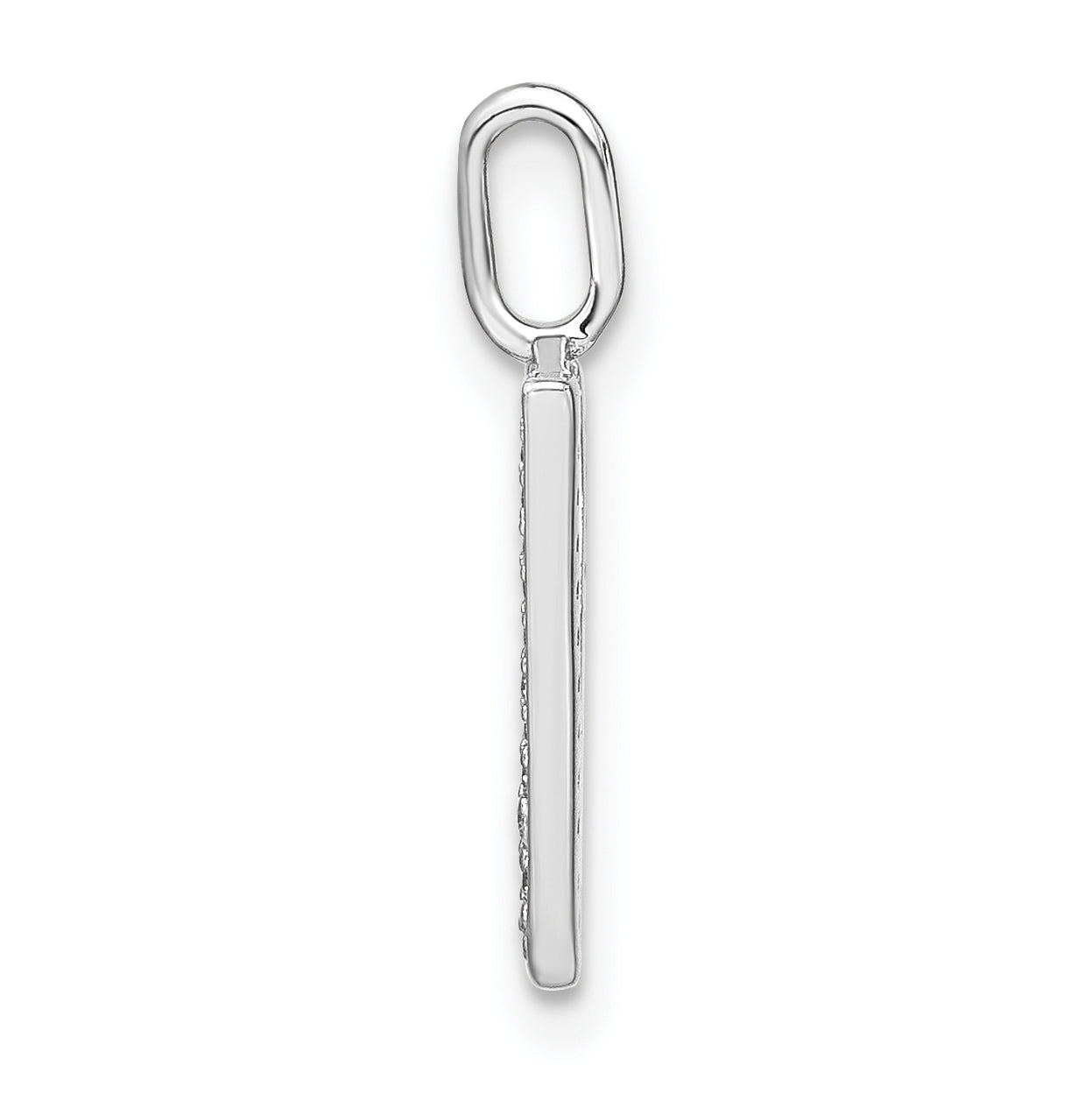 14K White Gold Diamond Lowercase Letter Y Initial Pendant