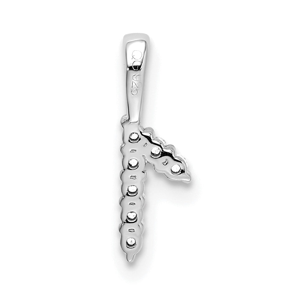 14k White Gold Diamond Number 1 Pendants