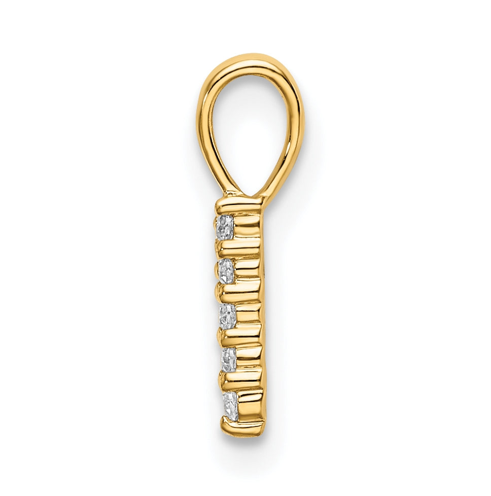 14K Yellow Gold Diamond Number 1 Pendant