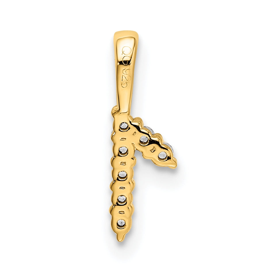 14K Yellow Gold Diamond Number 1 Pendant