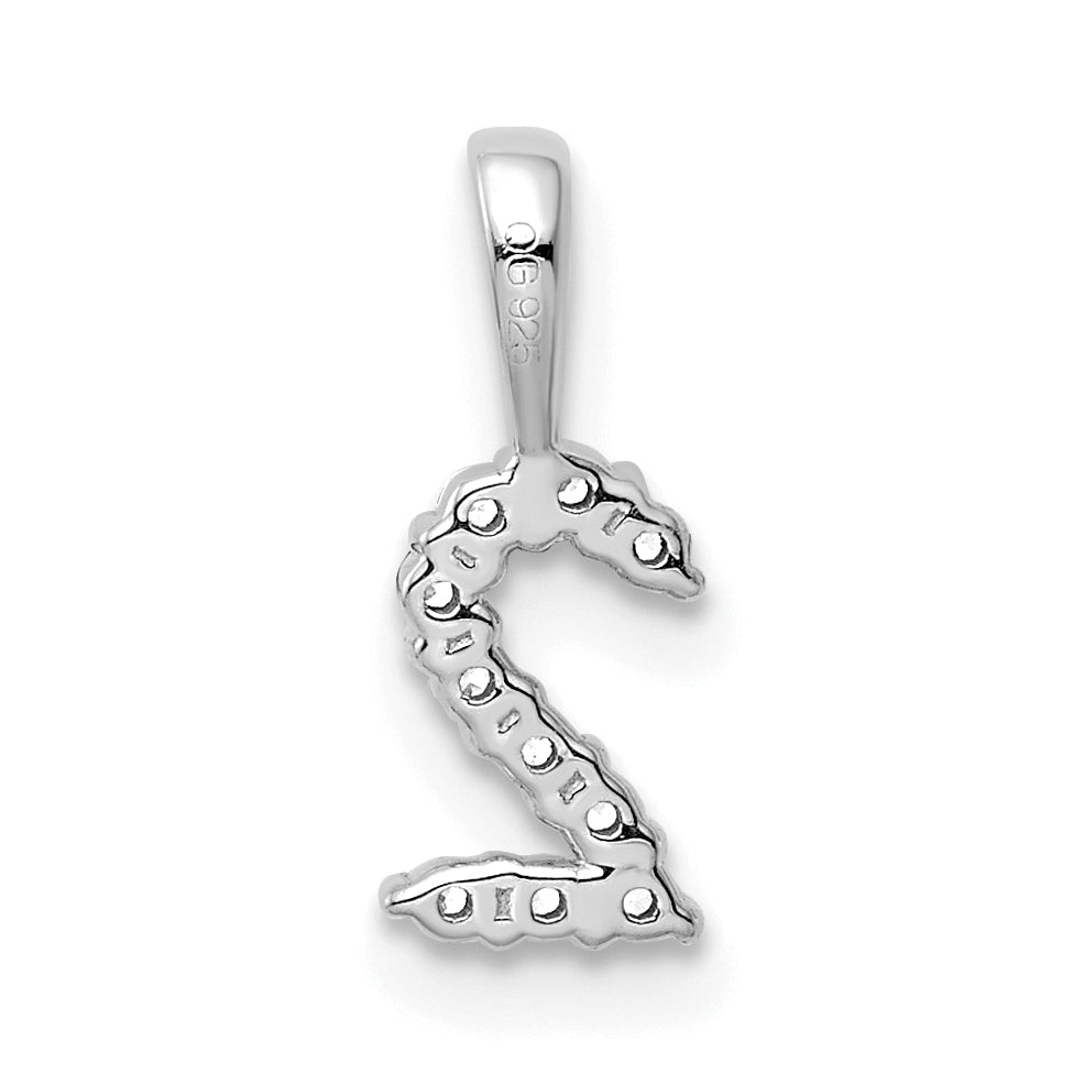 14k White Gold Diamond Number 2 Pendants
