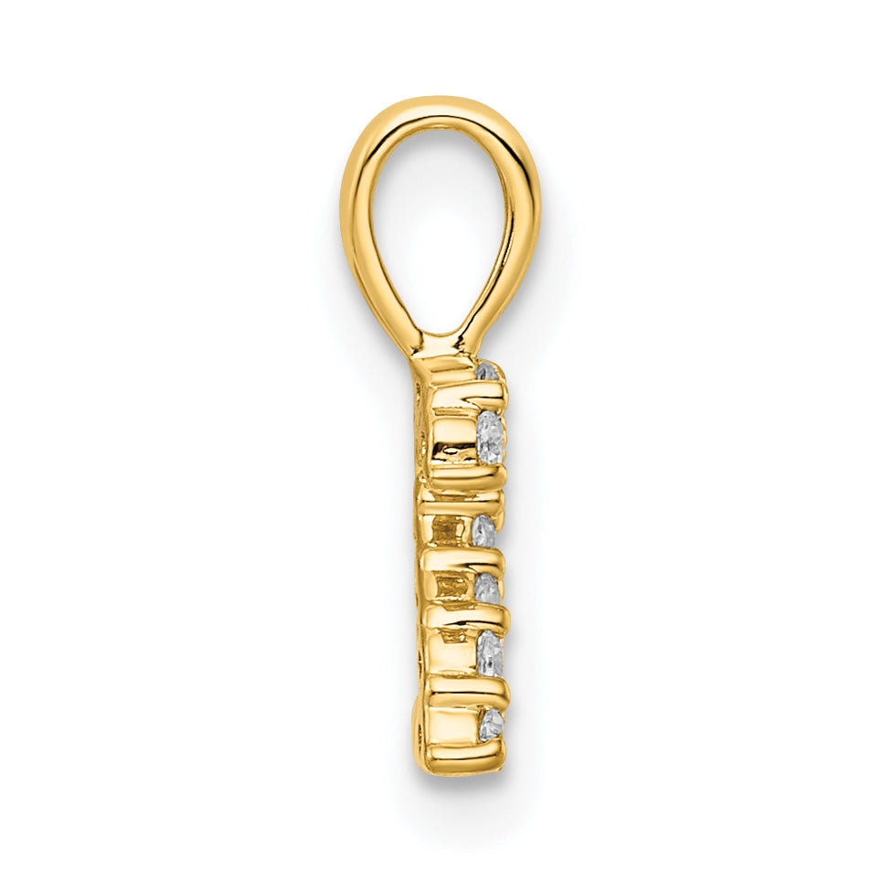 14K Yellow Gold Diamond Number 2 Pendant
