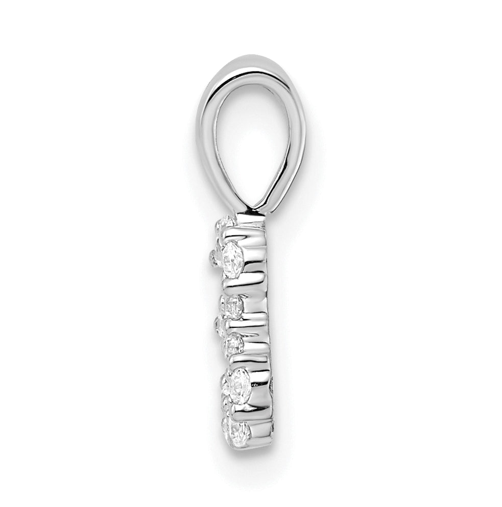 14k White Gold Diamond Number 3 Pendants