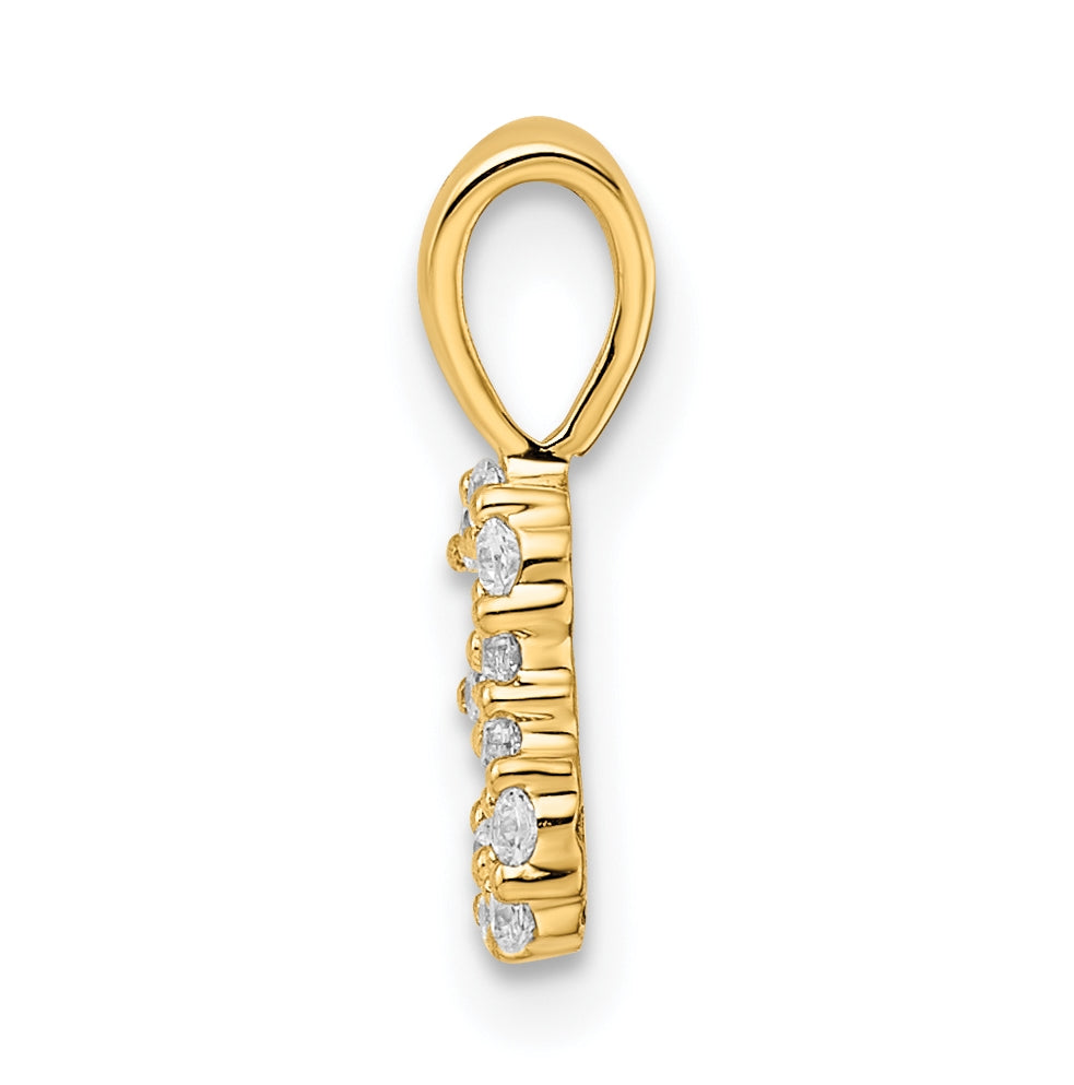 14K Yellow Gold Diamond Number 3 Pendant