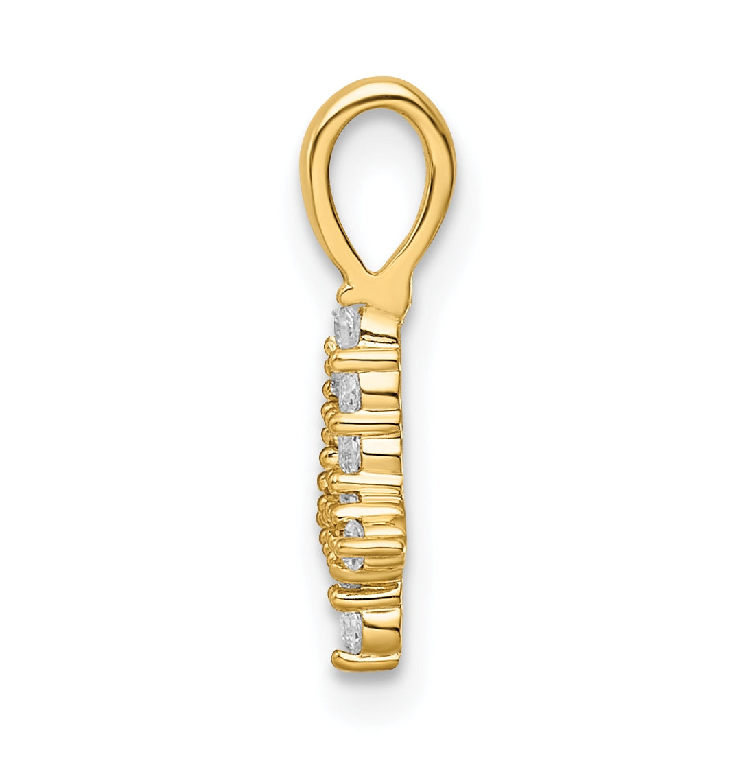 14K Yellow Gold Diamond Number 4 Pendant