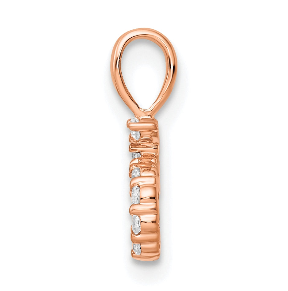 14k Rose Gold Diamond Number 5 Pendant
