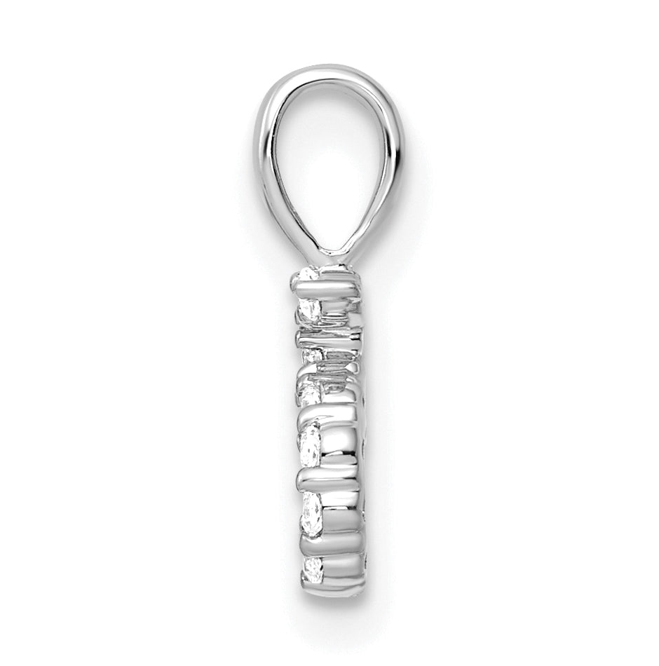 14k White Gold Diamond Number 5 Pendants