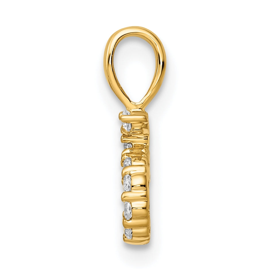 14K Yellow Gold Diamond Number 5 Pendant