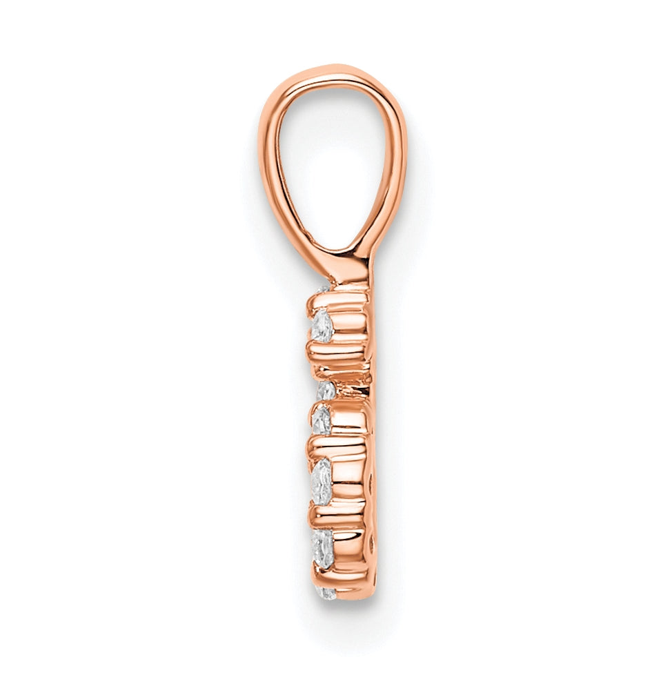 14k Rose Gold Diamond Number 6 Pendant