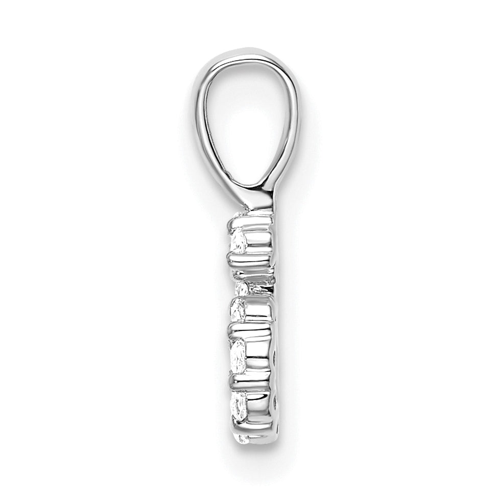 14k White Gold Diamond Number 6 Pendants