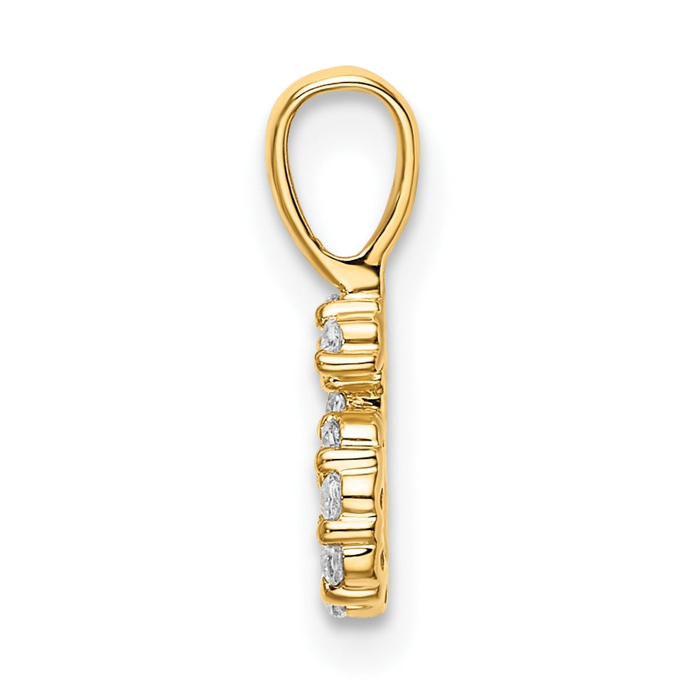 14K Yellow Gold Diamond Number 6 Pendant