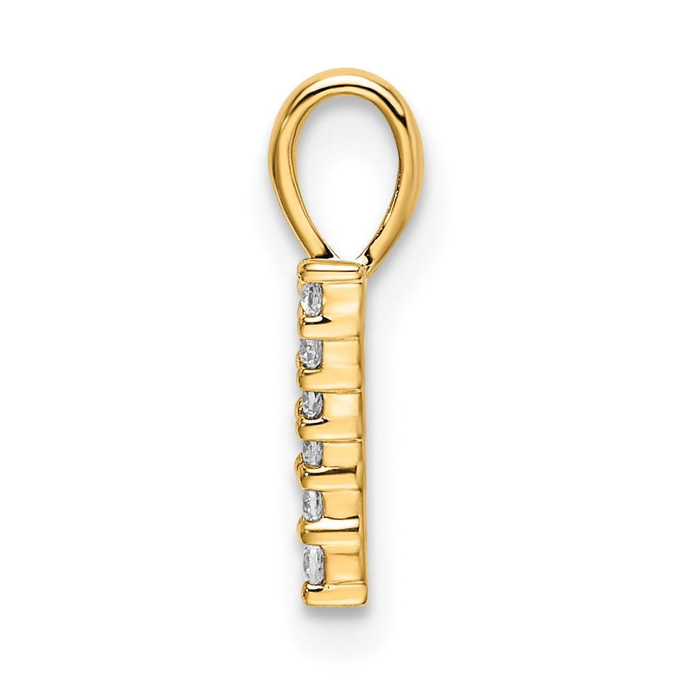 14K Yellow Gold Diamond Number 7 Pendant