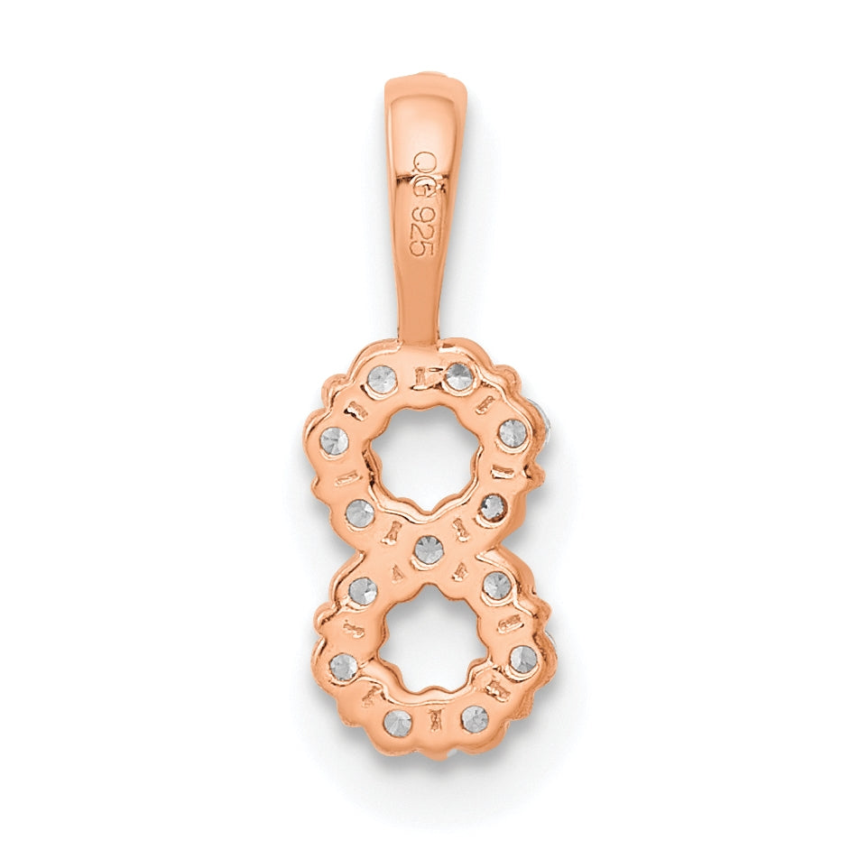 14k Rose Gold Diamond Number 8 Pendant