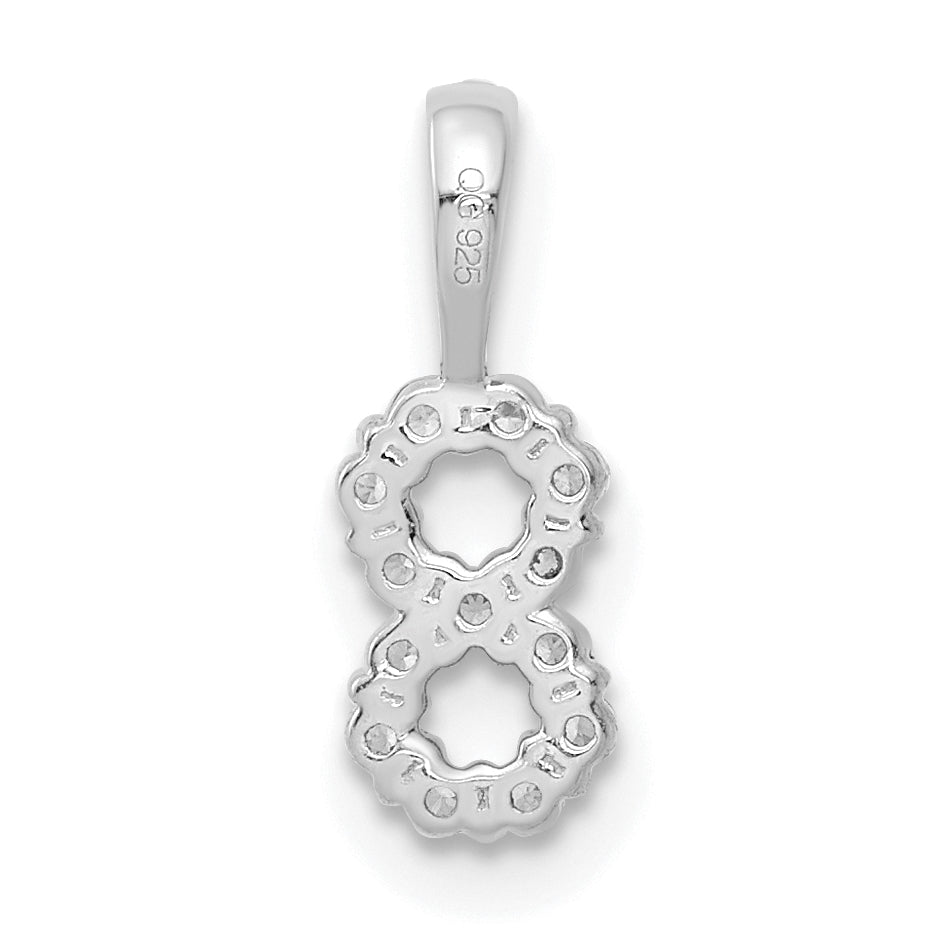 14k White Gold Diamond Number 8 Pendants