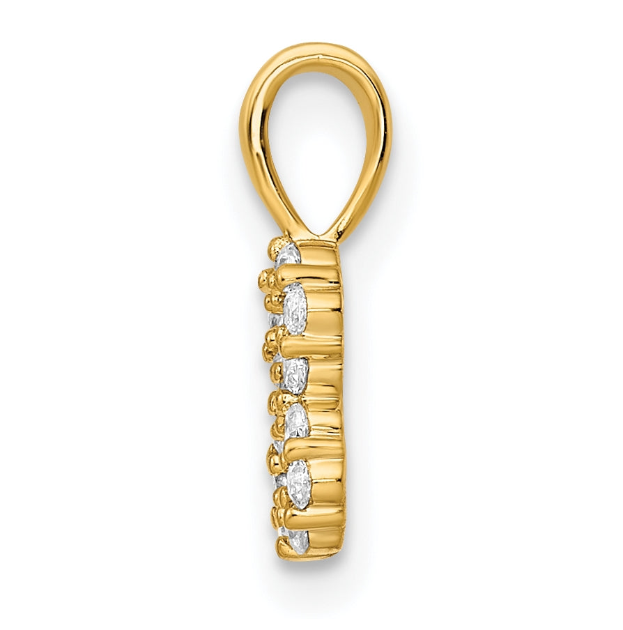 14K Yellow Gold Diamond Number 8 Pendant