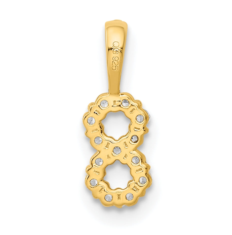 14K Yellow Gold Diamond Number 8 Pendant