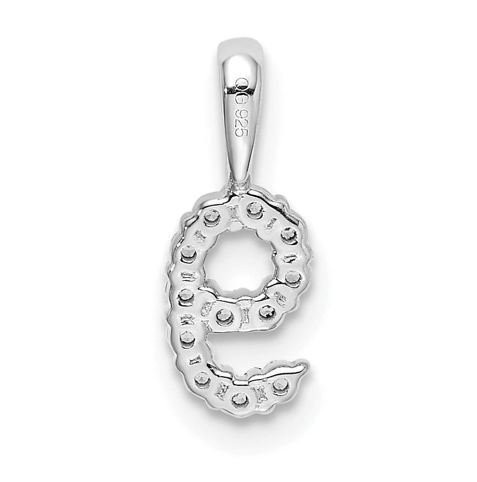 14k White Gold Diamond Number 9 Pendants