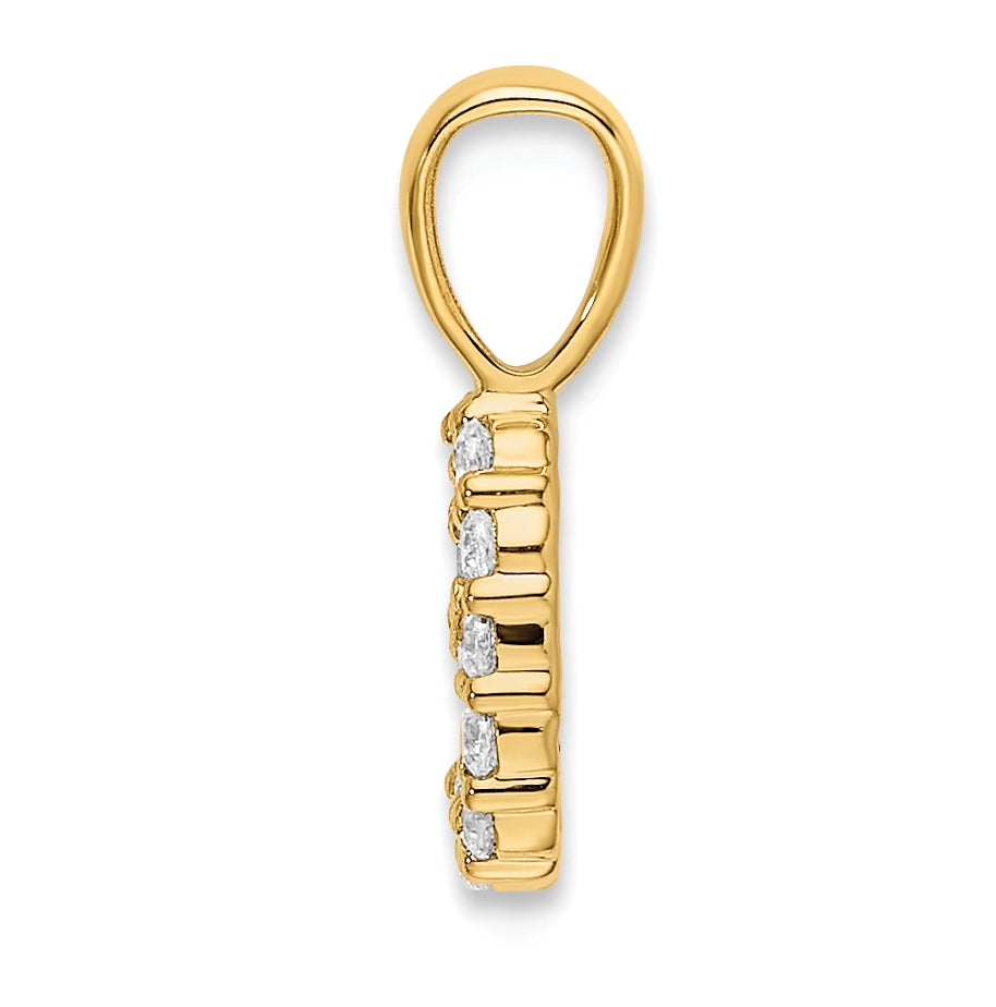 14K Yellow Gold Diamond Number 9 Pendant