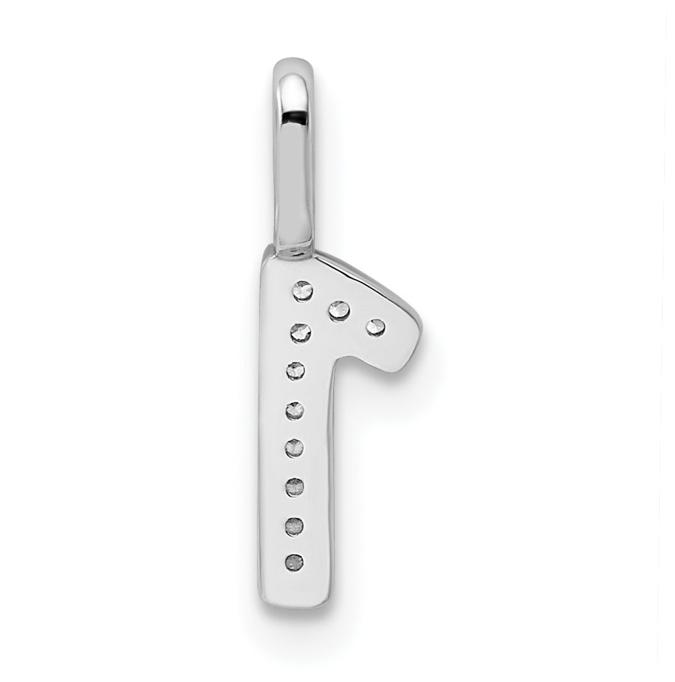 14k White Gold Diamond Number 1 Pendant