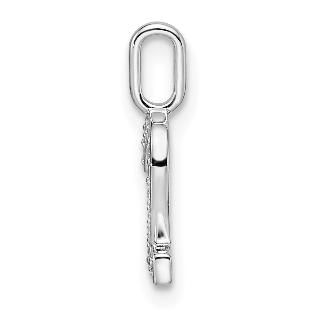 14k White Gold Diamond Number 2 Pendant