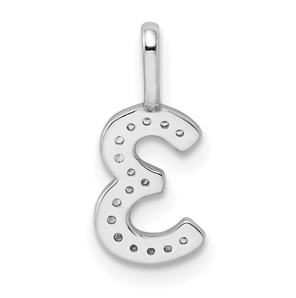 14k White Gold Diamond Number 3 Pendant