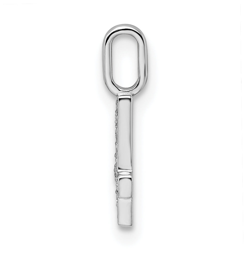 14k White Gold Diamond Number 4 Pendant