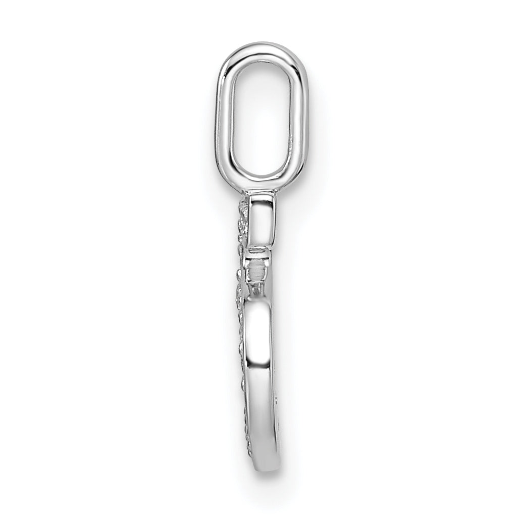 14k White Gold Diamond Number 5 Pendant