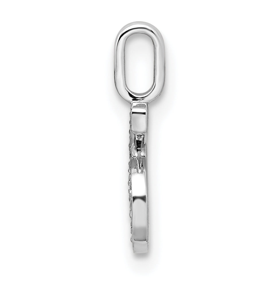 14k White Gold Diamond Number 6 Pendant