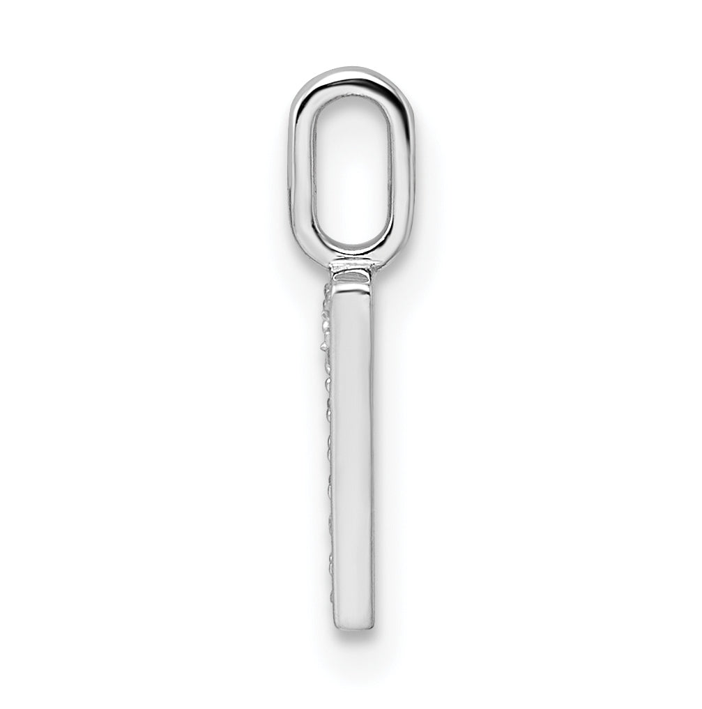 14k White Gold Diamond Number 7 Pendant