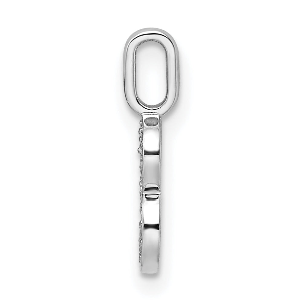 14k White Gold Diamond Number 8 Pendant