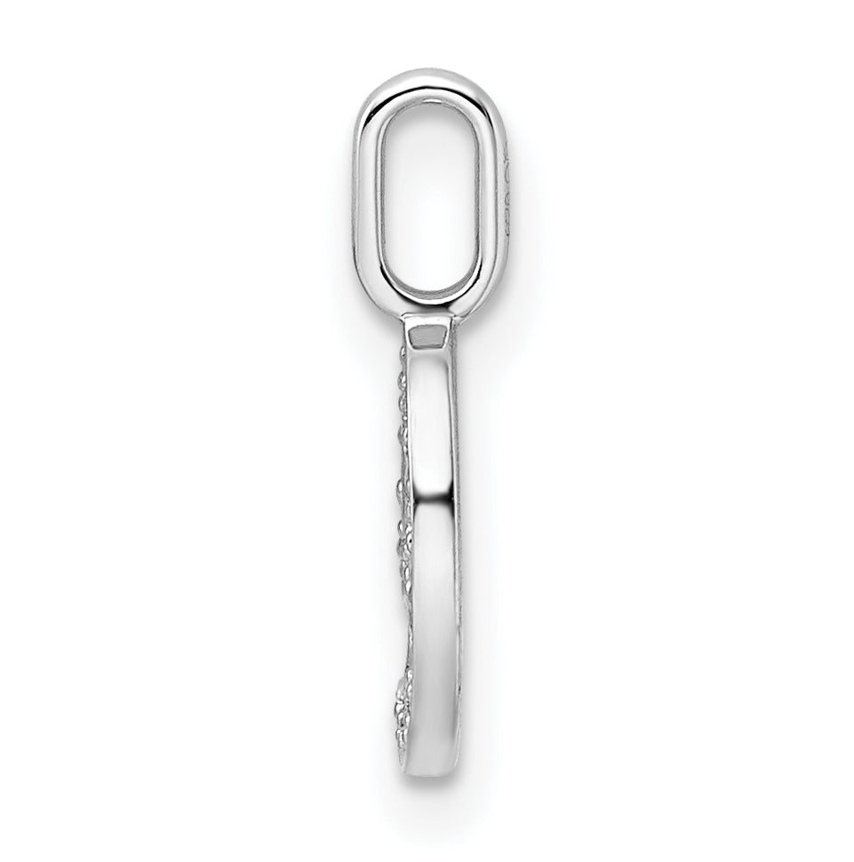14k White Gold Diamond Number 9 Pendant