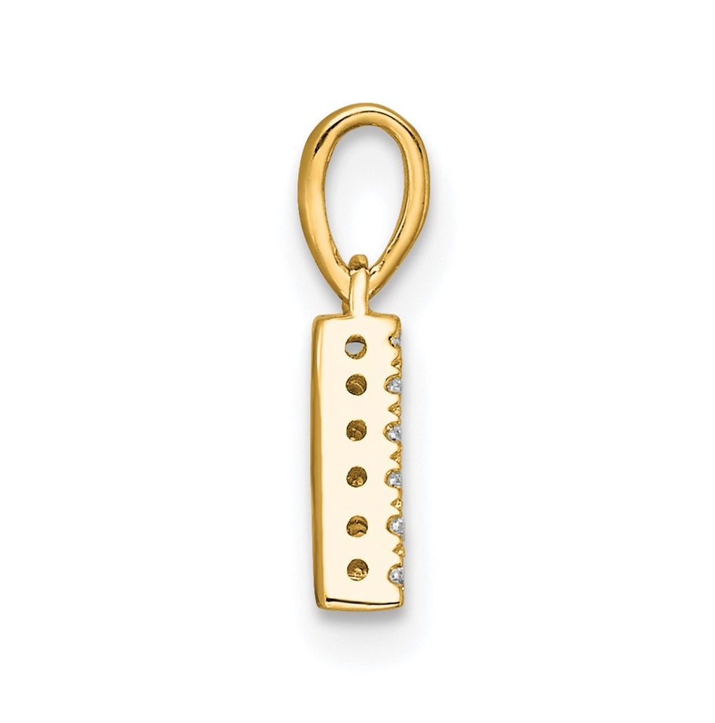 10k Yellow Gold Diamond Initial with Bail Pendant