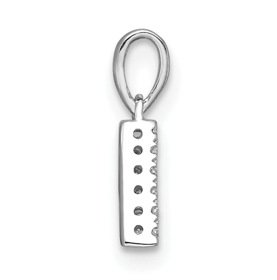 14K White Gold Diamond Letter A Initial with Bail Pendant