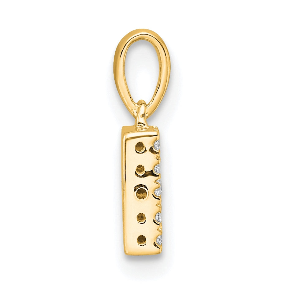 14K Yellow Gold Diamond Letter B Initial with Bail Pendant