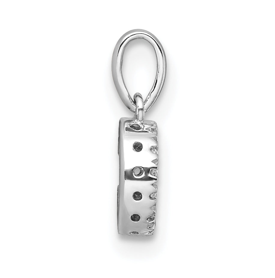 14K White Gold Diamond Letter C Initial with Bail Pendant